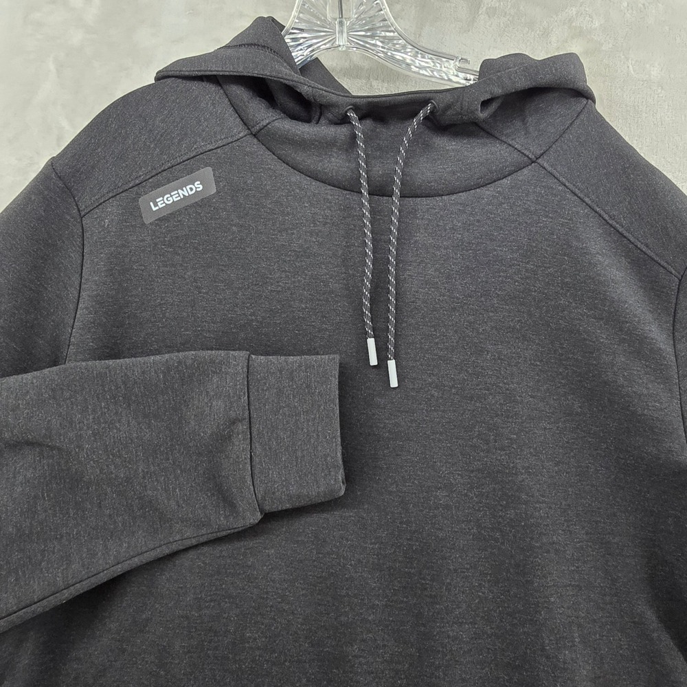 Legends Hoodie Mens XL Black Heathered Performance Tech‎ Pullover Sweatshirt